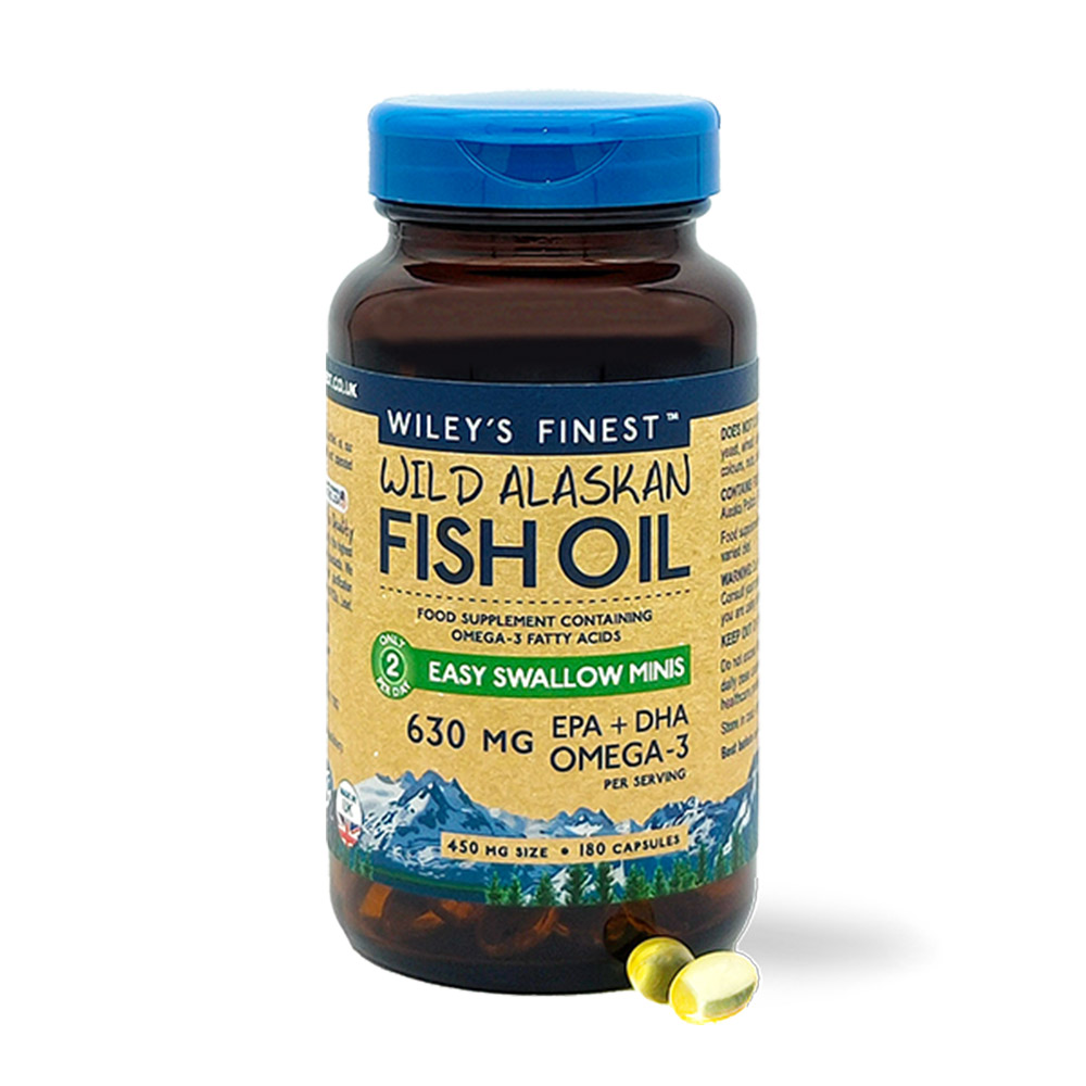 Wiley's Finest Easy Swallow Minis Wild Alaskan Fish Oil, kapsule (180 kapsul)
