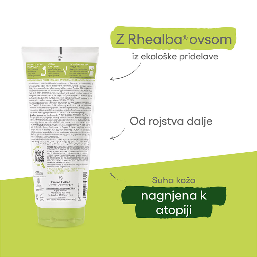 A-Derma Exomega Control, emolientna krema (200 ml)