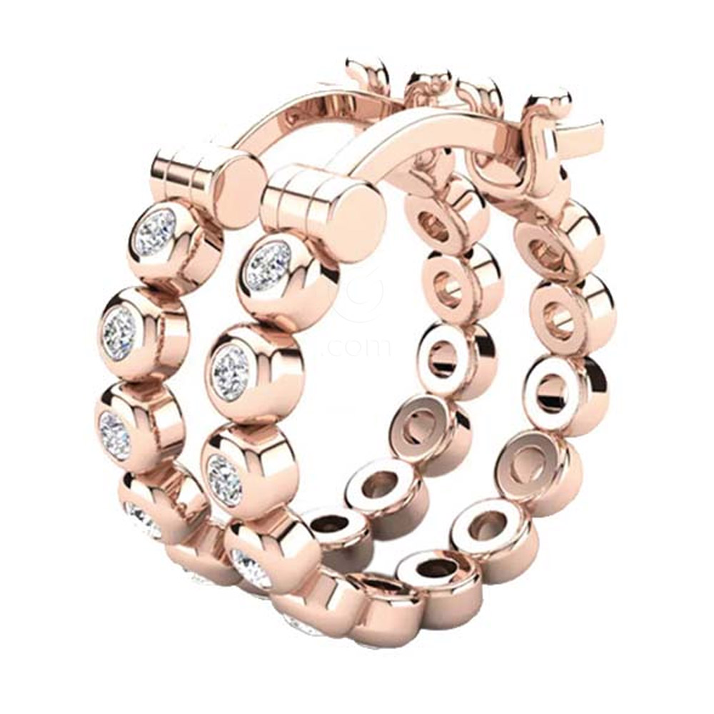 Biojoux, uhani iz kirurškega jekla - Anin obroč zlat  - BJT238 (2 uhana)