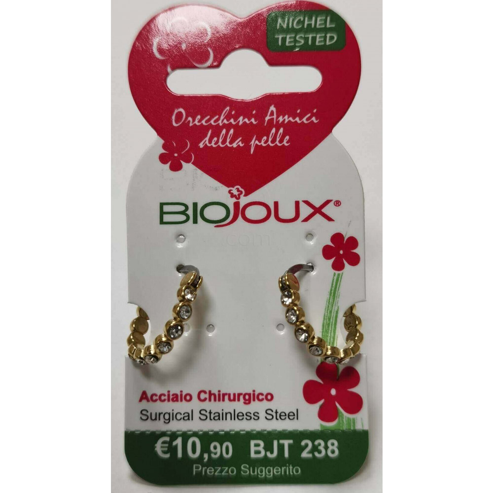 Biojoux, uhani iz kirurškega jekla - Anin obroč zlat - BJT238 (2 uhana)