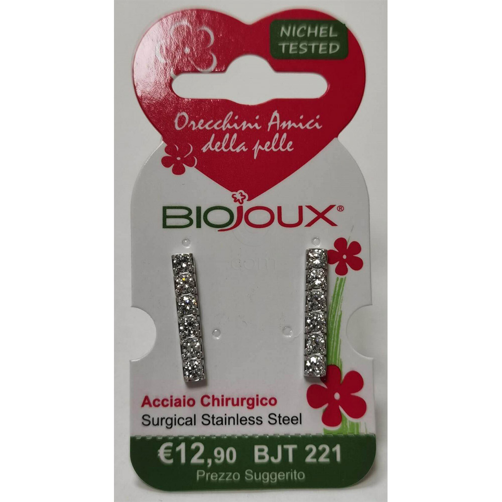 Biojoux, uhani iz kirurškega jekla - vrsta cirkonov - BJT221 (2 uhana)
