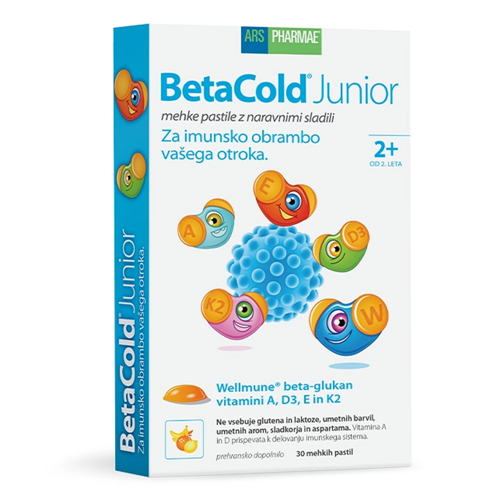 BetaCold Junior Ars Pharmae, mehke pastile za otroke (30 pastil)