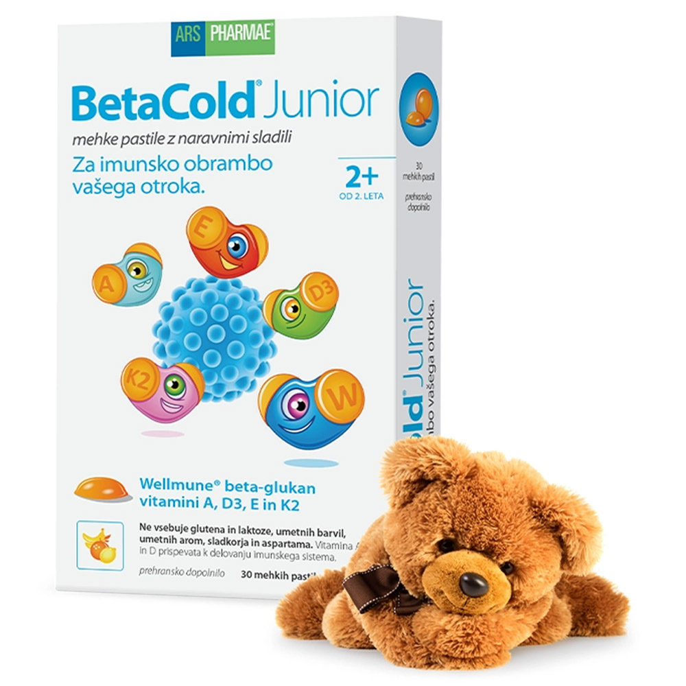 BetaCold Junior Ars Pharmae, mehke pastile za otroke (30 pastil)