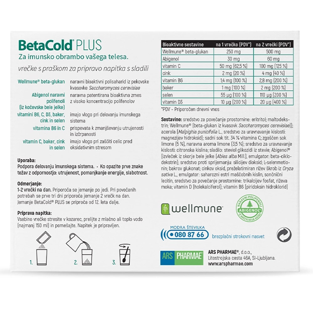 BetaCold PLUS Ars Pharmae, vrečke (10 x 3 g)