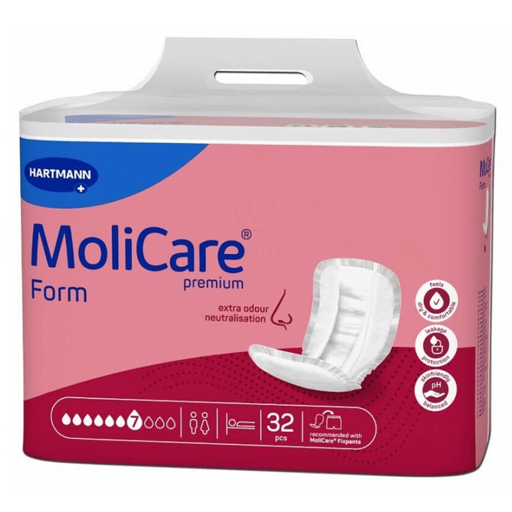 Molicare Premium Form, hlačna predloga za težko in zelo težko inkontinenco - 7 kapljic (32 hlačnih predlog)