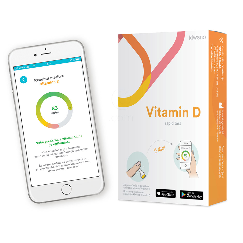 Kiweno Vitamin D, hitri kvantitativni test za samotestiranje (1 test)