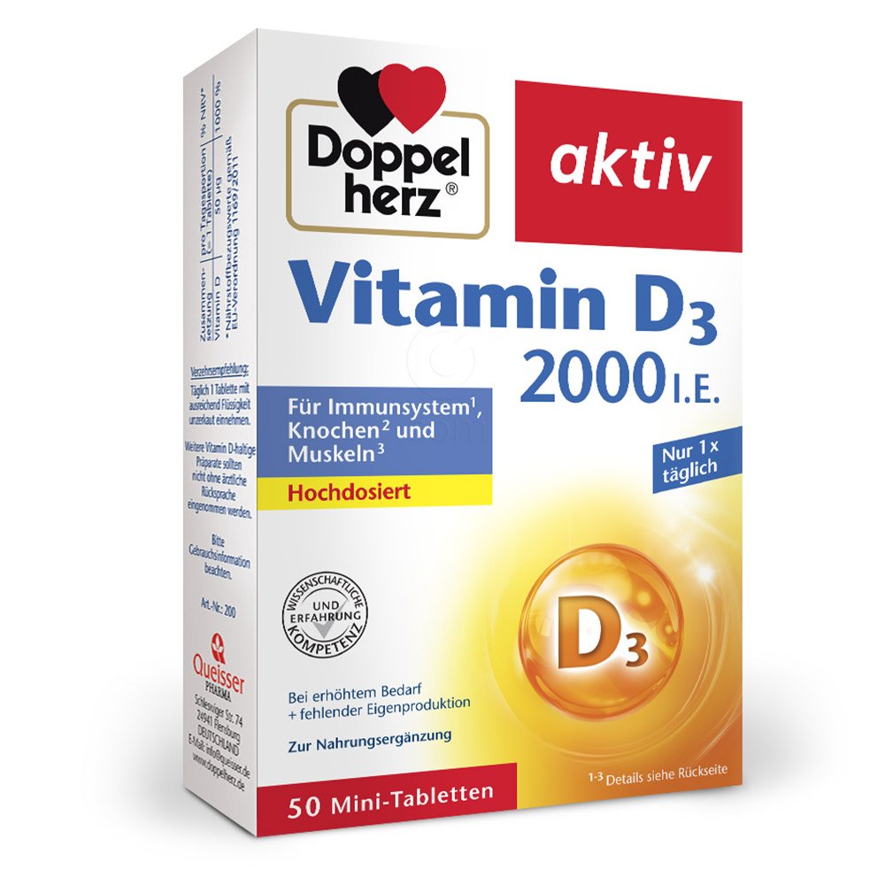 Doppelherz Aktiv Vitamin D 2.000 I.E. Extra, mini tablete (50 tablet)