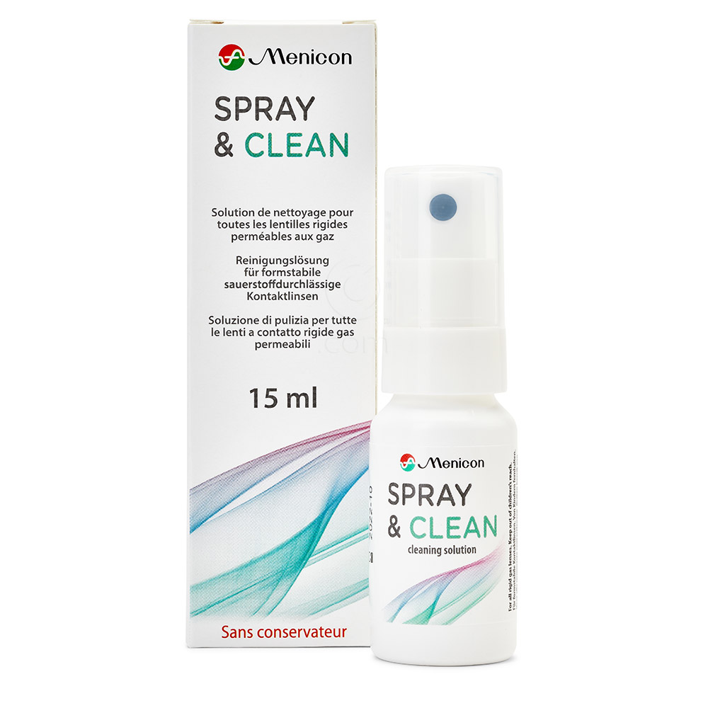 Menicon Spray&Clean, sprej za odstranjevanje maščob s poltrdih kontaktnih leč (15 ml)