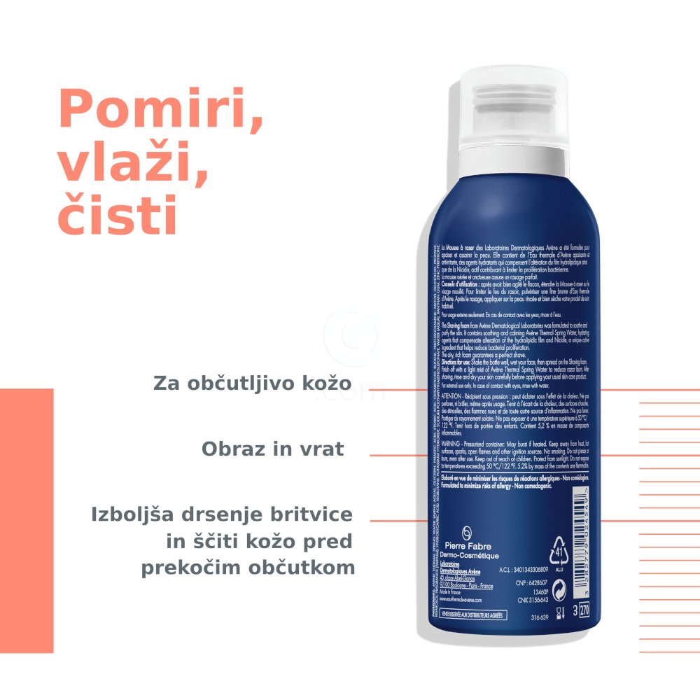 Avene Men, pena za britje (200 ml)