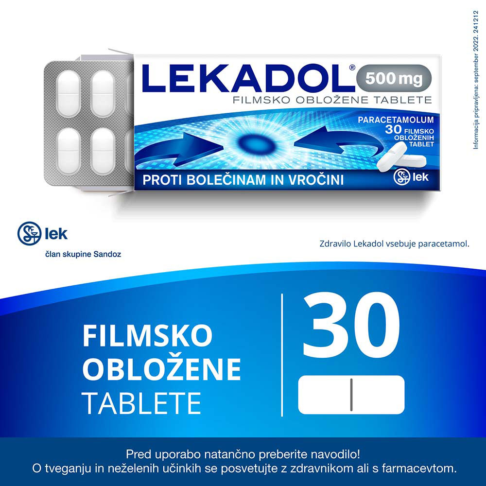 Lekadol 500 mg, 30 filmsko obloženih tablet