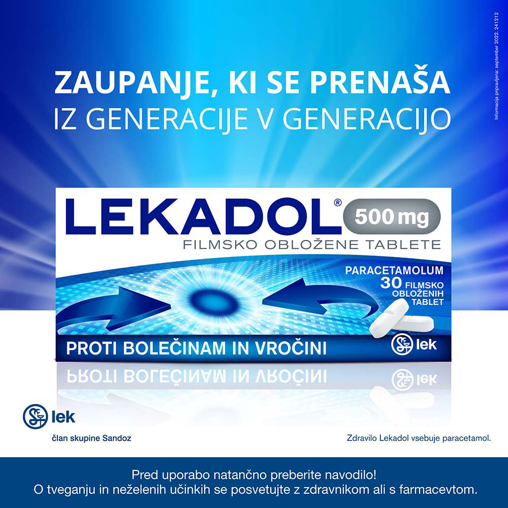 Lekadol 500 mg, 30 filmsko obloženih tablet
