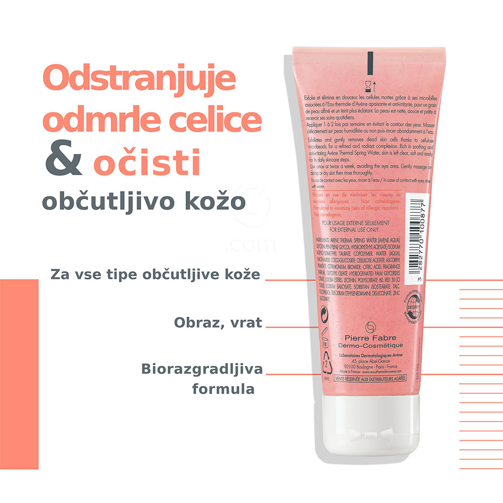 Avene, blagi gel za eksfoliacijo v tubi (75 ml)