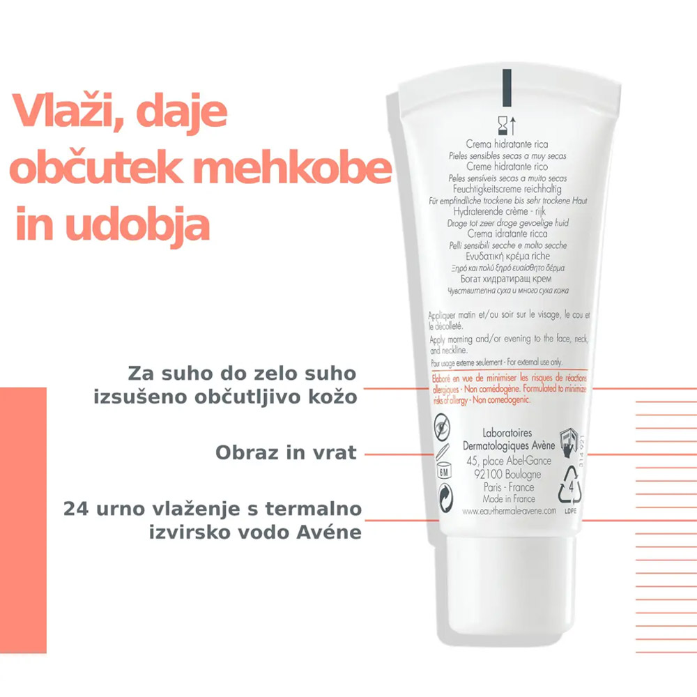Avene Eau Thermale Hydrance, bogata vlažilna krema - tuba (40 ml)
