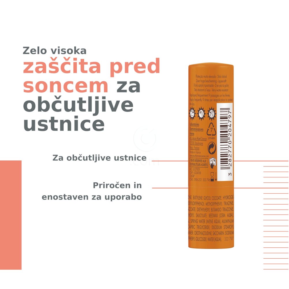 Avene Sun, stik za ustnice - ZF 50+ (3 g) 