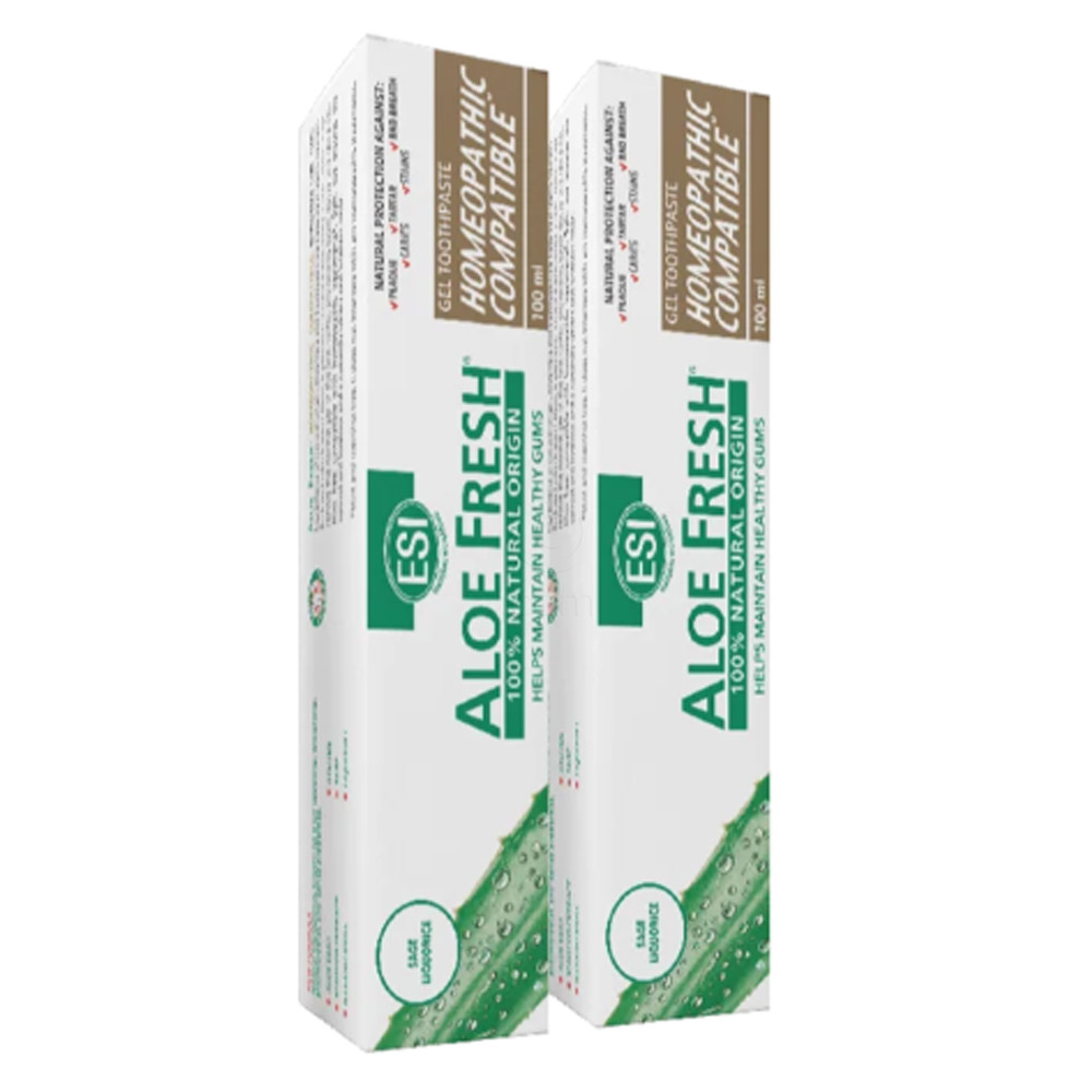 Aloe Fresh, homeopatska zobna pasta za svež dah - paket (2 x 100 ml)