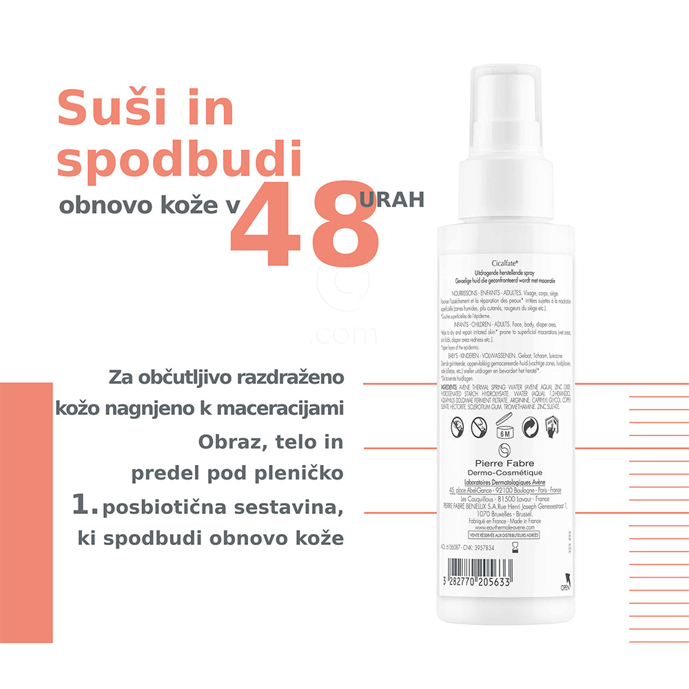 Avene Cicalfate+, regenerativno pršilo, ki suši (100 ml)