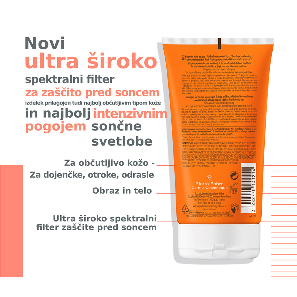 Avene Sun Intense Protect, zelo visoka zaščita pred soncem - ZF 50+ (150 ml)