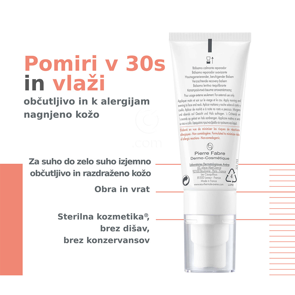 Avene Tolerance Control, pomirjujoči balzam za obnovo kože (40 ml)