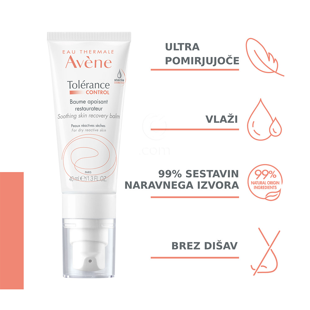 Avene Tolerance Control, pomirjujoči balzam za obnovo kože (40 ml)