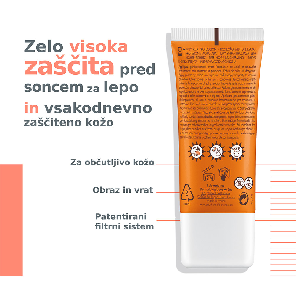 Avene Sun, zelo visoka zaščita B-protect krema ZF50+ (30 ml)