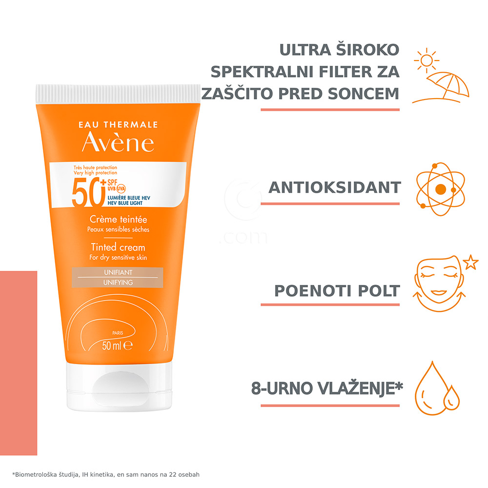 Avene Sun, obarvana krema - zelo visoka zaščita - ZF50+ (50 ml) 
