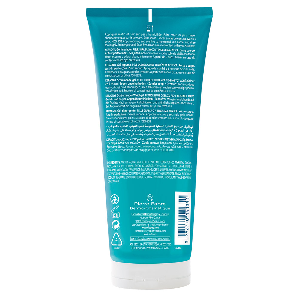 Ducray Keracnyl, peneči gel (200 ml)