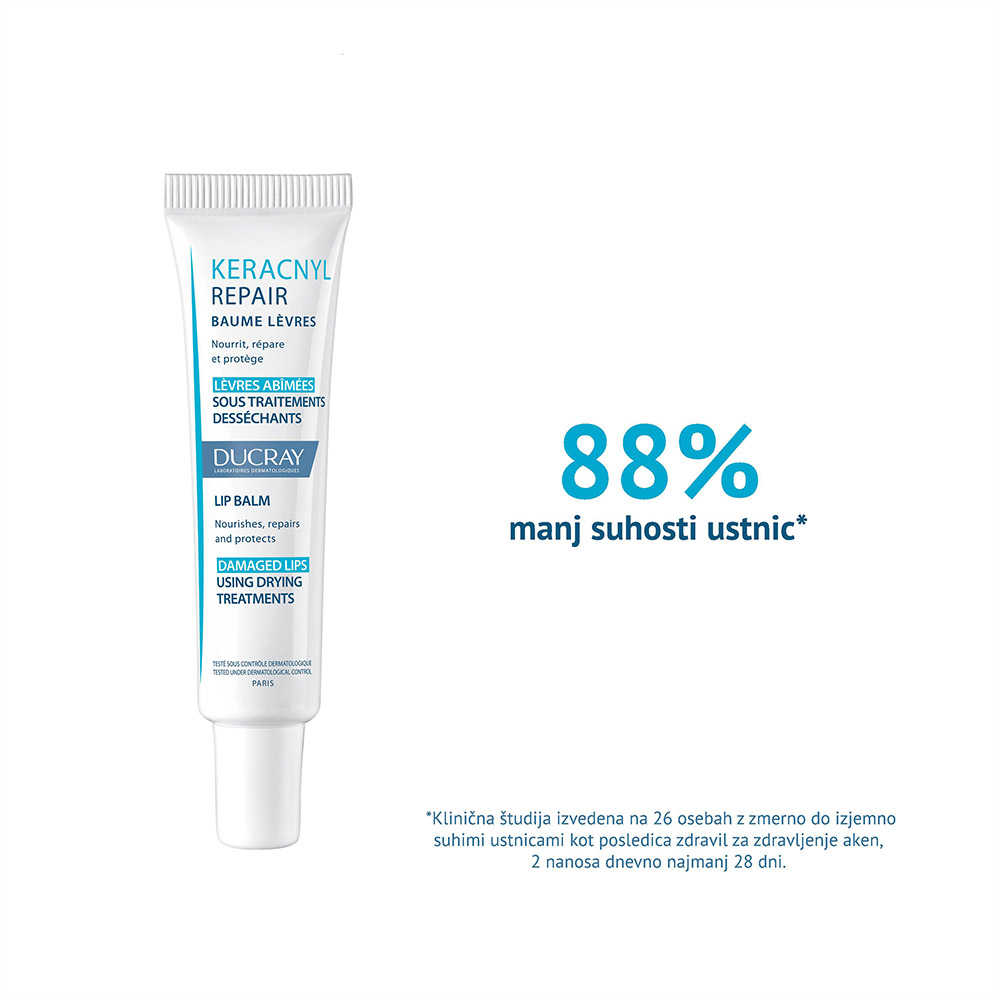 Ducray Keracnyl Repair, balzam za ustnice (15 ml)