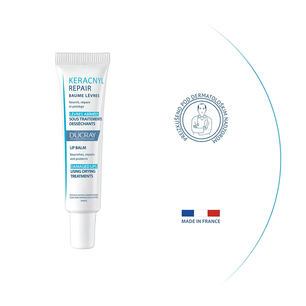 Ducray Keracnyl Repair, balzam za ustnice (15 ml)