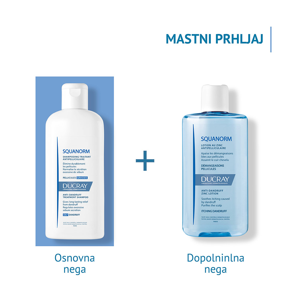 Ducray Squanorm, šampon za mastni prhljaj (200 ml)