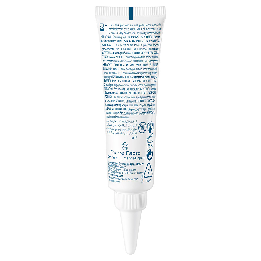 Ducray Keracnyl Glycolic+, krema za odpiranje por (30 ml)