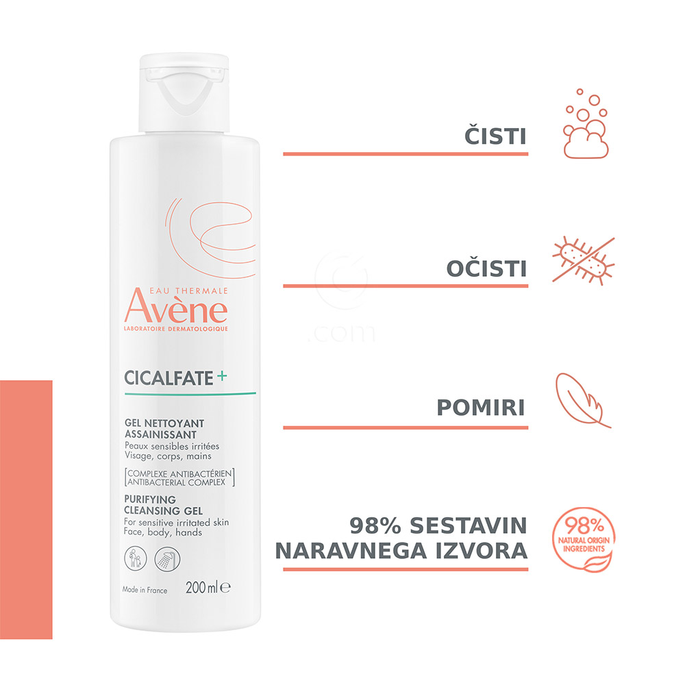 Avene Cicalfate+, gel za čiščenje (200 ml)