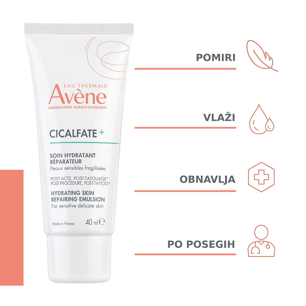 Avene Cicalfate+, obnavljajoča vlažilna emulzija (40 ml)