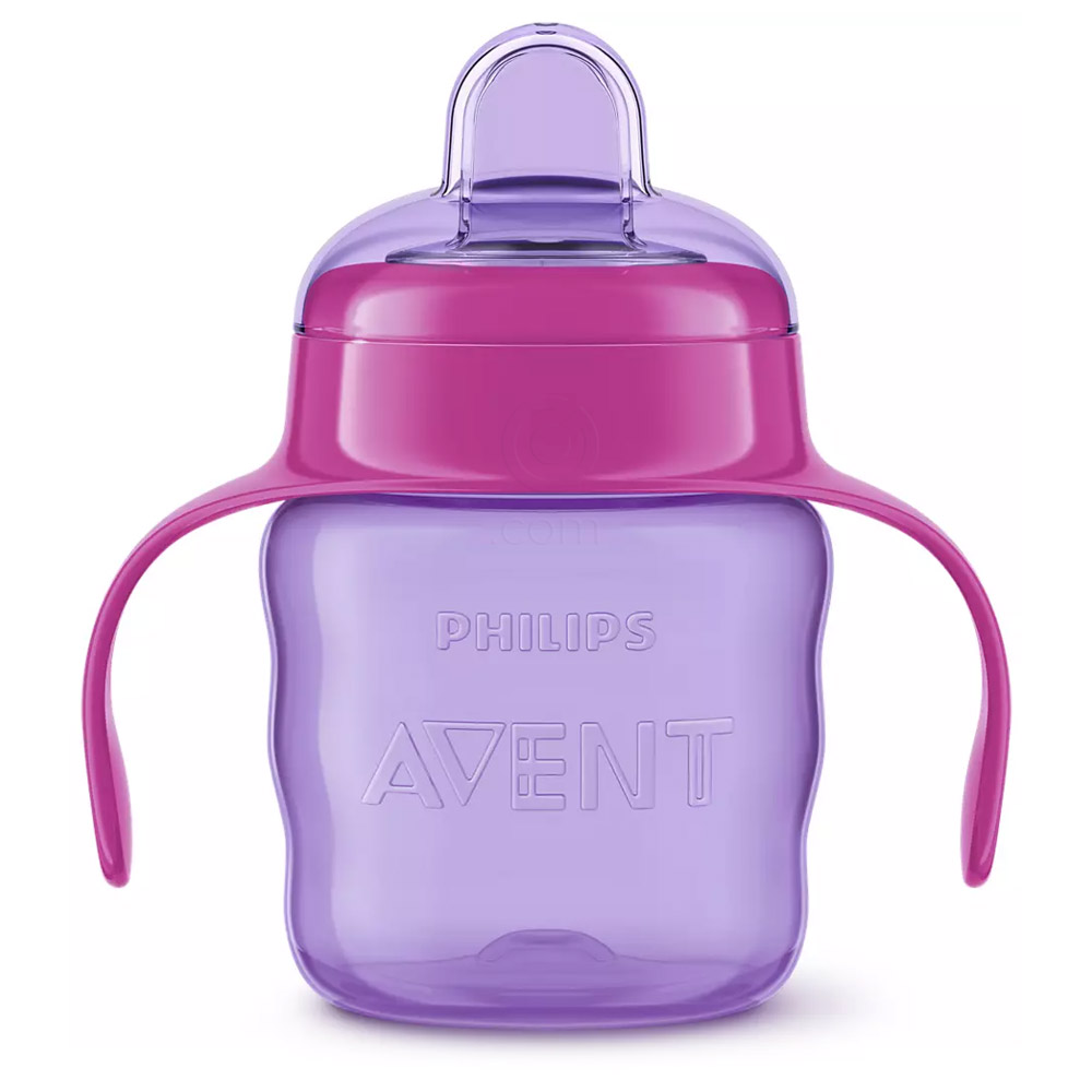 Avent, roza lonček z ročaji in ustnikom - 6 mesecev+ (200 ml)