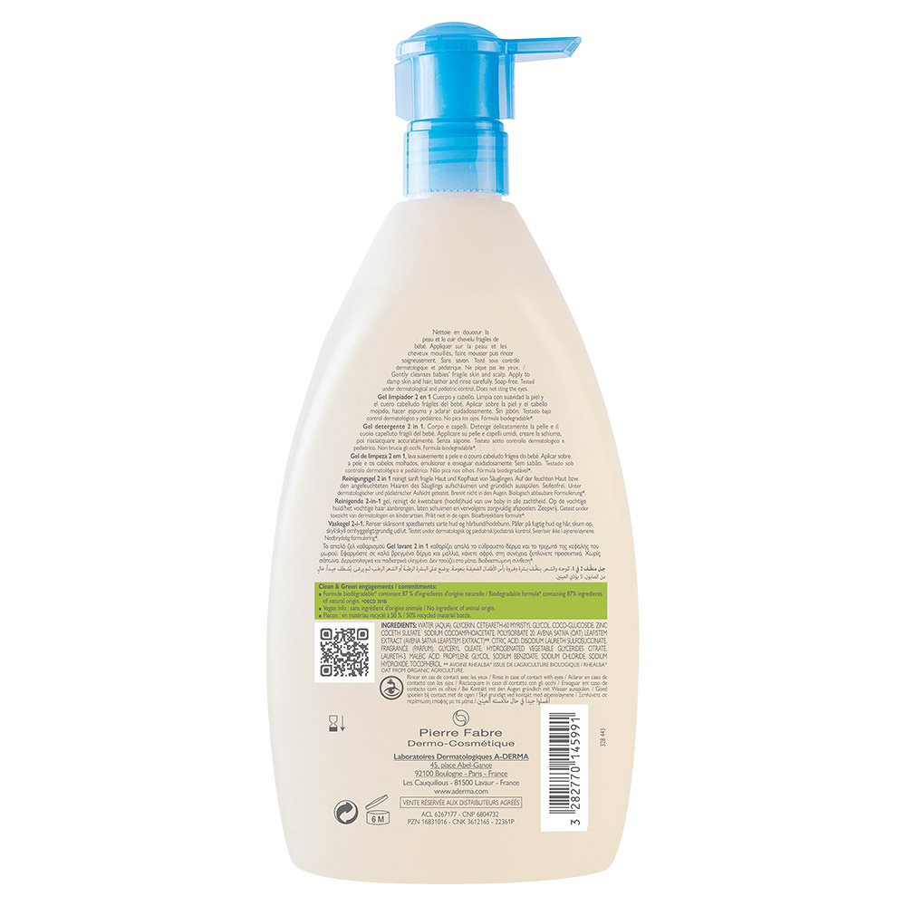 A-Derma Primalba, gel za umivanje las in telesa (500 ml)