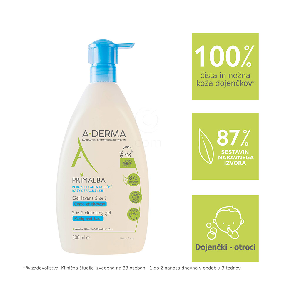 A-Derma Primalba, gel za umivanje las in telesa (500 ml)