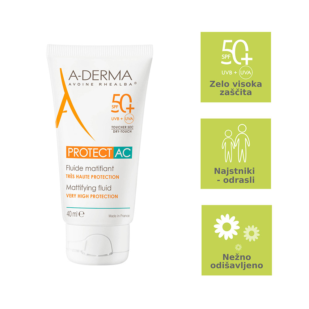 A-Derma Protect AC, matirajoči fluid - ZF50+ (40 ml)