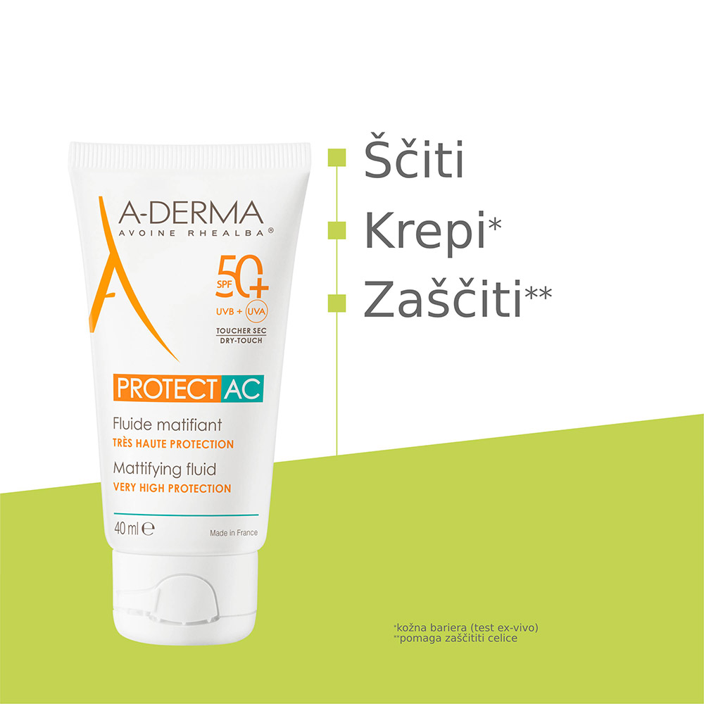A-Derma Protect AC, matirajoči fluid - ZF50+ (40 ml)