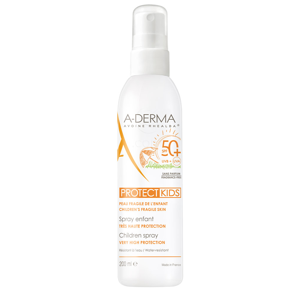 A-Derma Protect Kids, pršilo za zaščito pred soncem - ZF 50+ (200 ml)