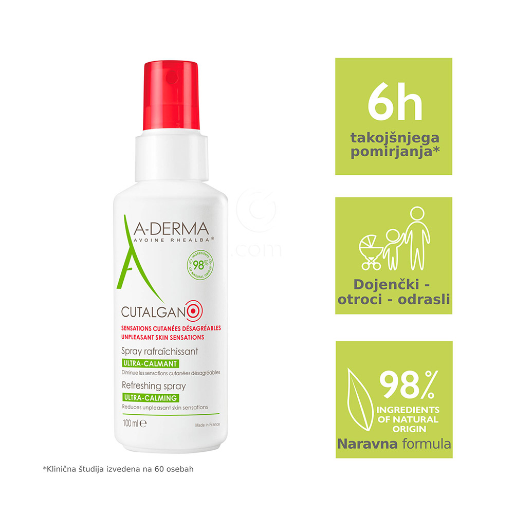 A-Derma Cutalgan, osvežujoče pršilo (100 ml)