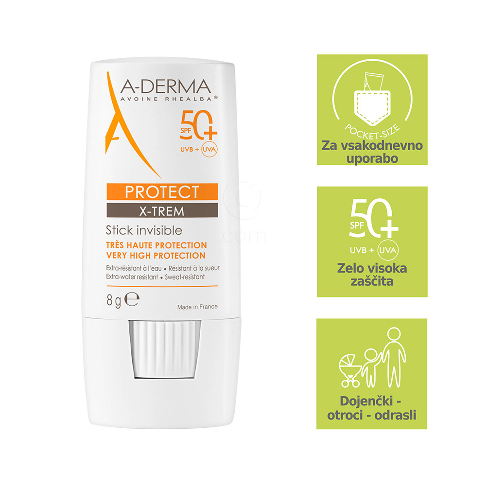 A-Derma Protect X-Trem, nevidni stik - ZF 50+ (8 g)