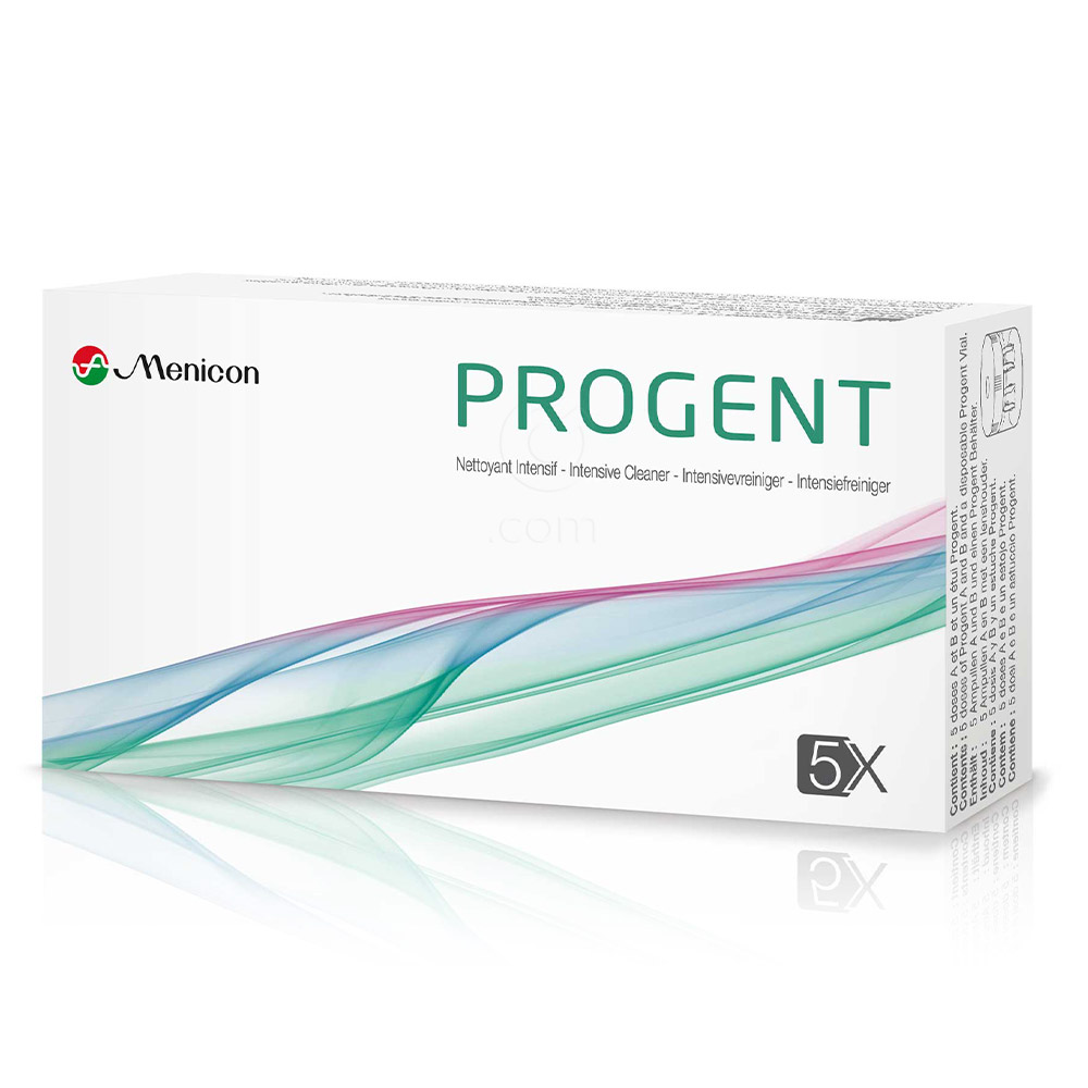 Menicon Progent, intenzivna čistilna raztopina za nego poltrdnih kontaktnih leč (5x (2x 5 ml))