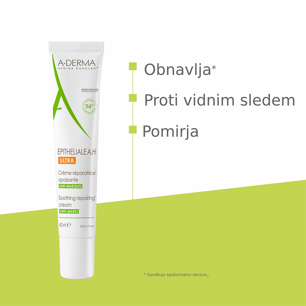 A-Derma Epitheliale A.H. Ultra, pomirjajoča in obnavljajoča krema (40 ml)