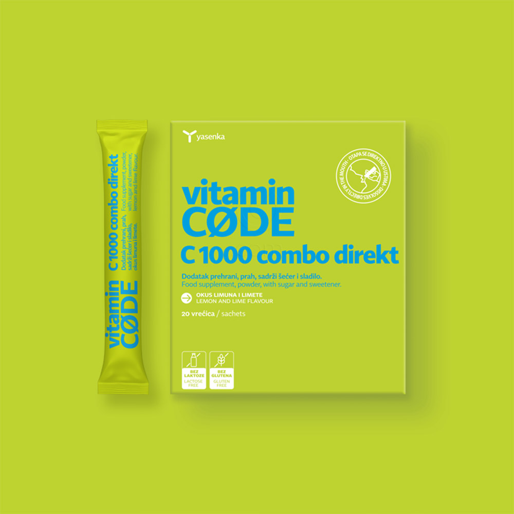 Yasenka Vitamin Code C1000 Combo Direkt, vrečice (20 vrečic)