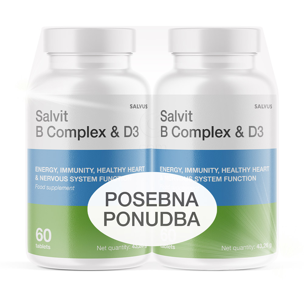 Salvit B Complex & D3, tablete - paket (2 x 60 tablet)