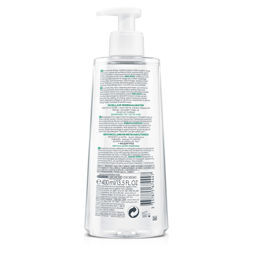 Vichy Purete Thermale, mineralizirana micelarna voda za mešano in mastno kožo (400 ml)