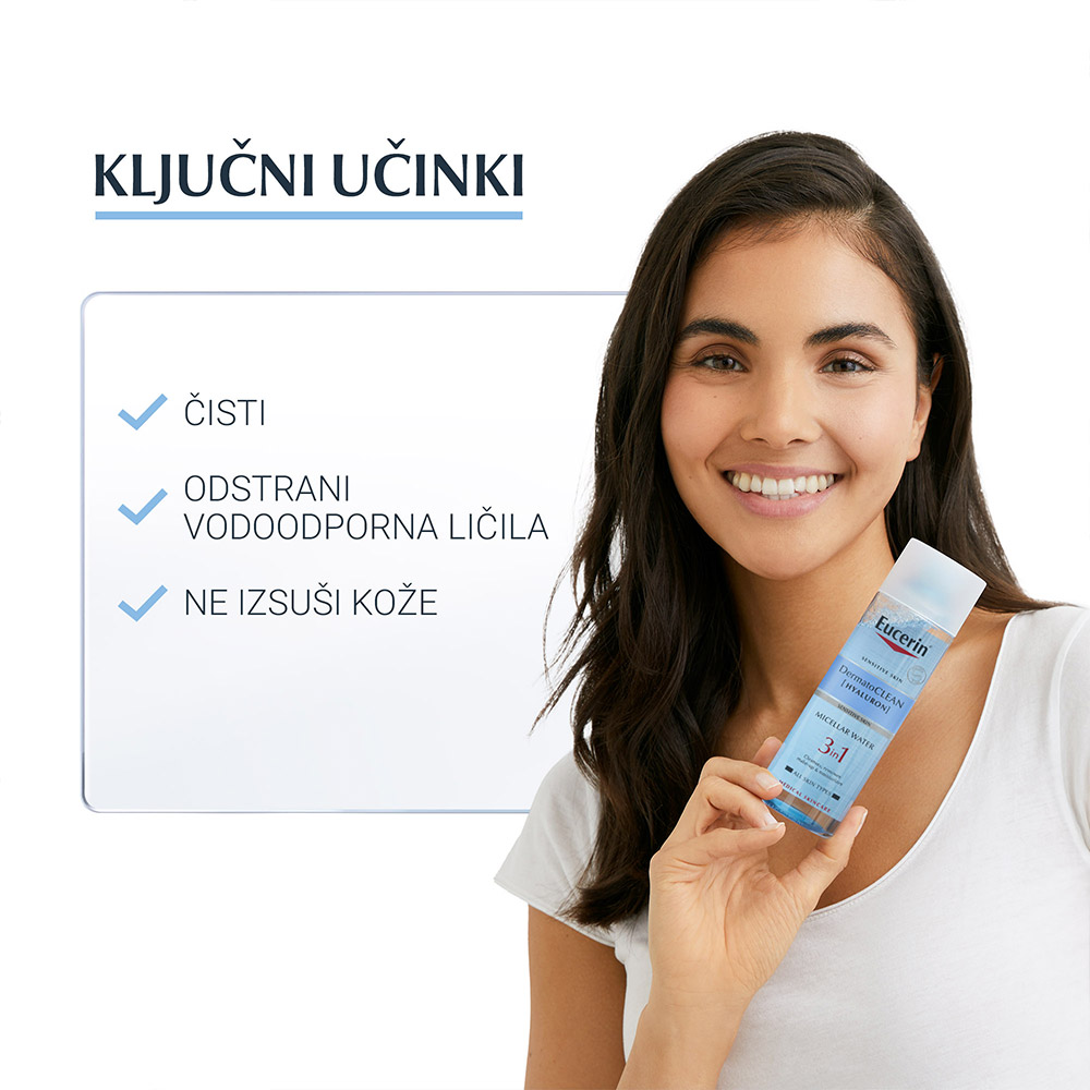 Eucerin DermatoClean [Hyaluron], micelarni čistilni fluid 3v1 (200 ml)