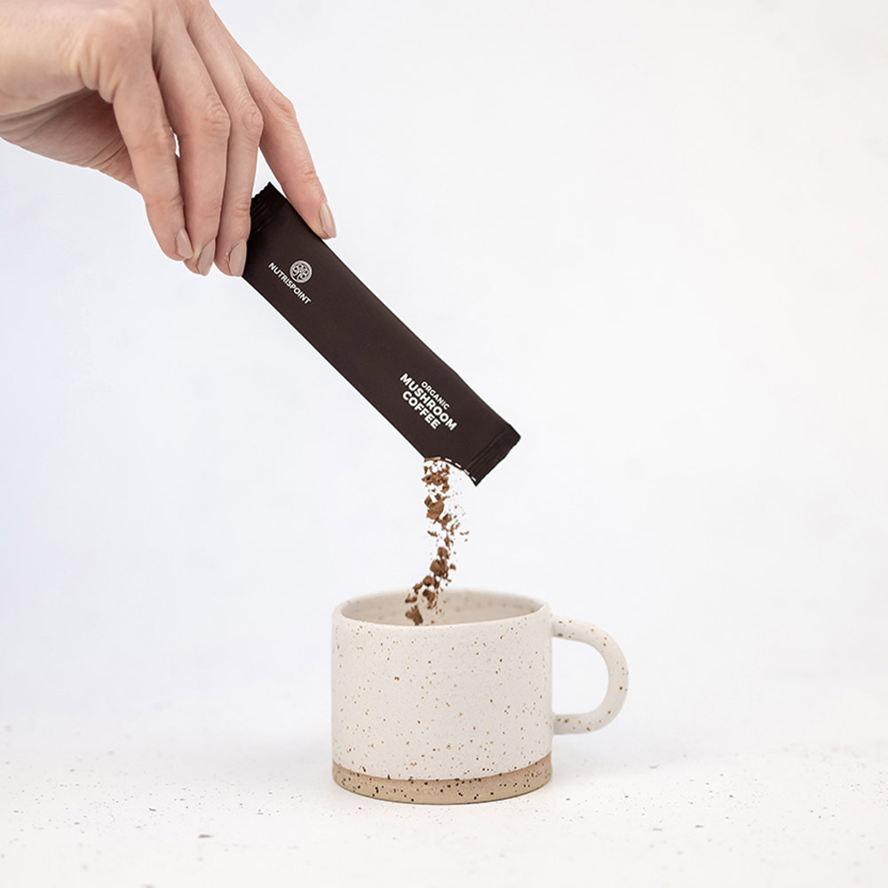 Nutrispoint Mushroom Coffe Blend, ekološka kava obogatena z gobami - vrečke (14 vrečk)