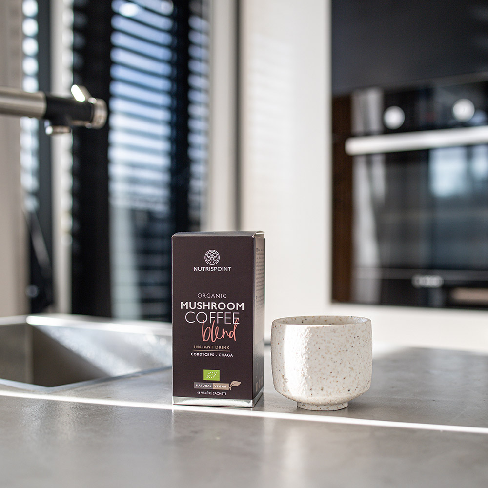 Nutrispoint Mushroom Coffe Blend, ekološka kava obogatena z gobami - vrečke (14 vrečk)