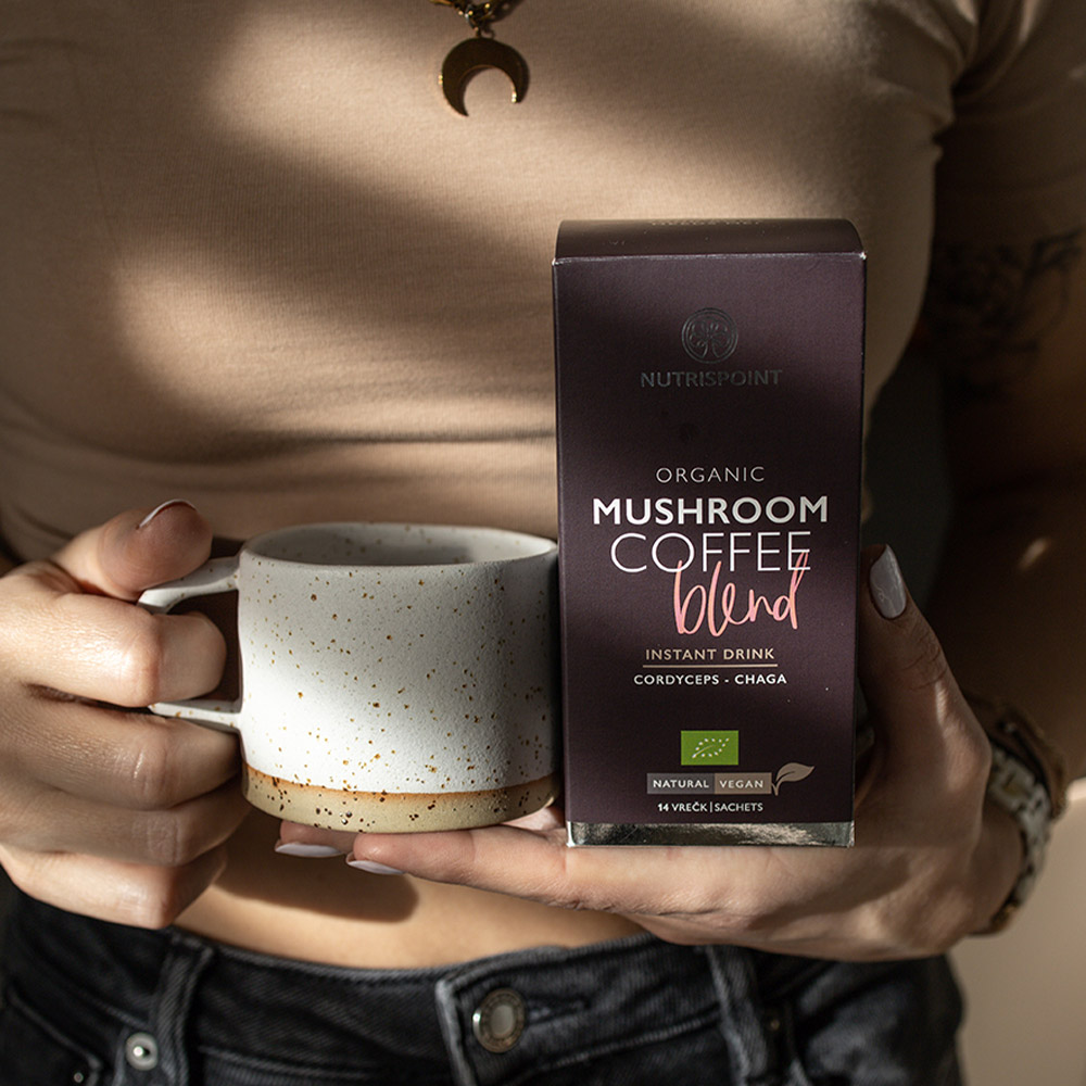 Nutrispoint Mushroom Coffe Blend, ekološka kava obogatena z gobami - vrečke (14 vrečk)