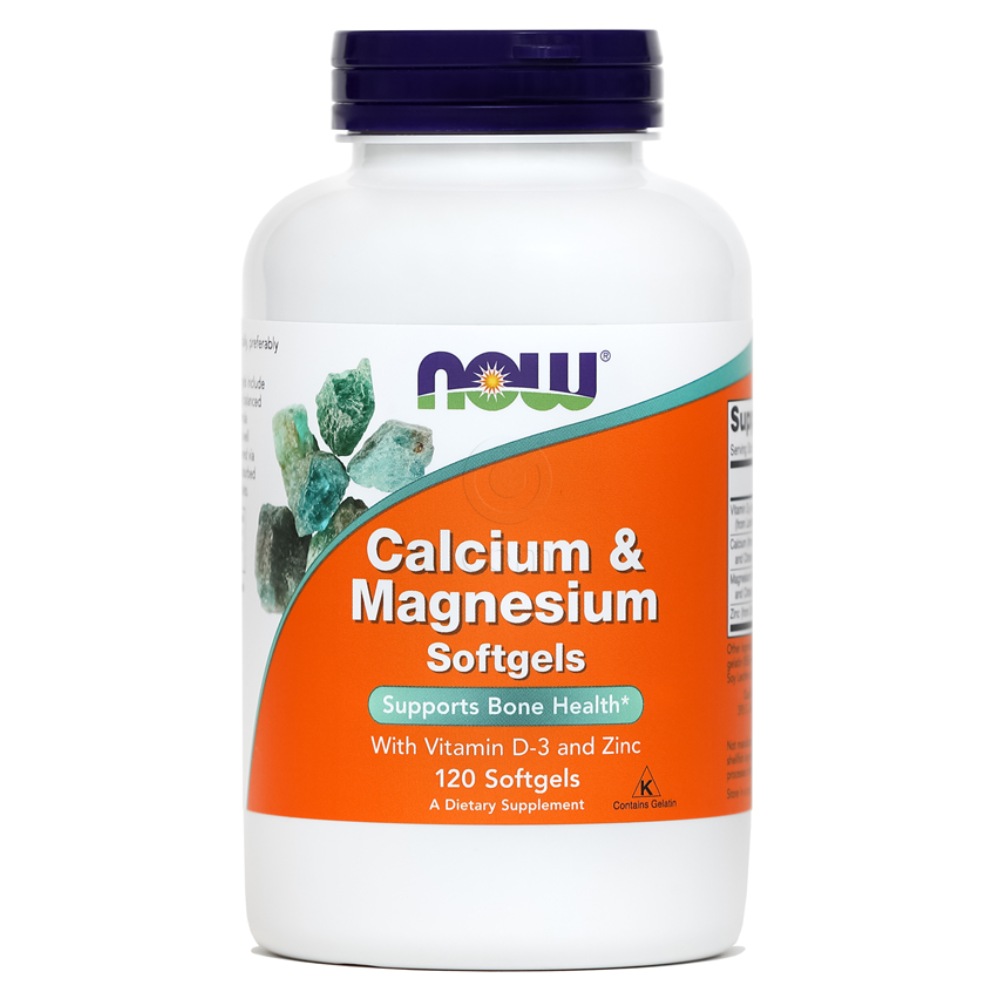 NOW Kalcij & Magnezij, mehke kapsule (120 kapsul)